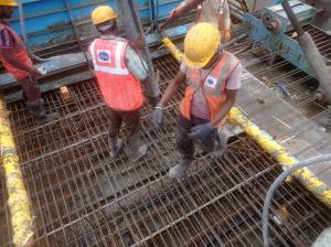 MGS C1-C2 RHS U girder concrete pouring in progress.