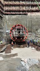 TBM assembling work in progress.