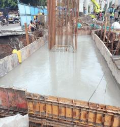 CP125 Pile cap concrete completed.