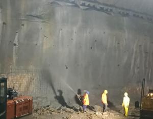 Shotcrete work in progress zone D