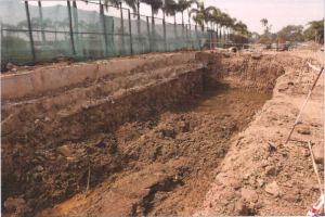 Excavation work in progress Cut and Cover