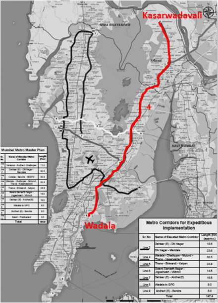 नकाशा-Metro Line 4 नकाशा-Metro Line 4